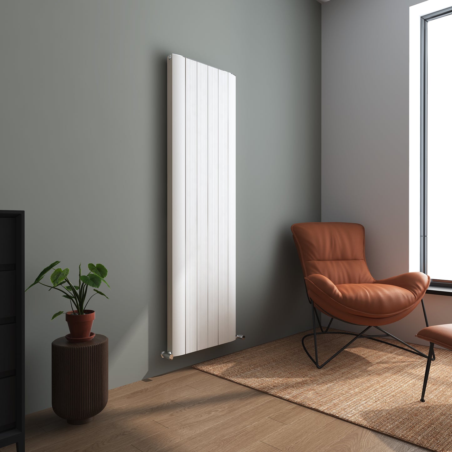 Raiden Vertical Double Aluminium Radiator - Various Sizes - White