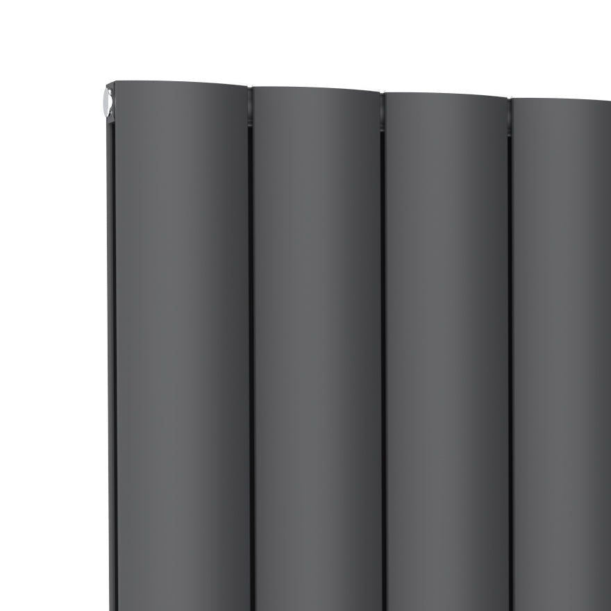 Belva Vertical Double Aluminium Radiator - 1800mm Tall - Anthracite - Various Sizes