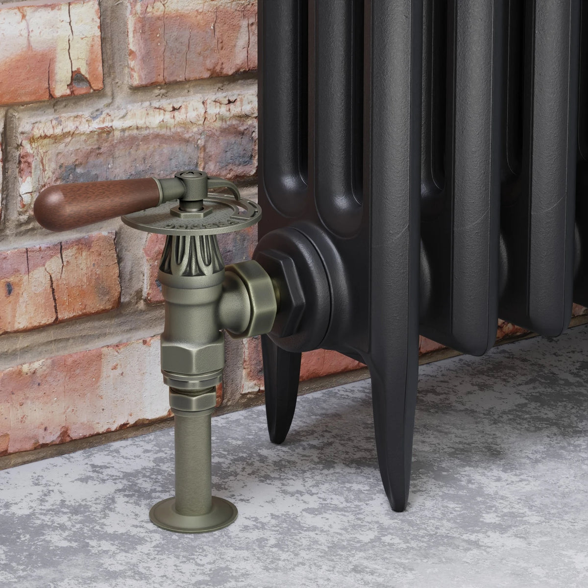 Abbey Lever Manual Radiator Valve Angled - Old English Brass