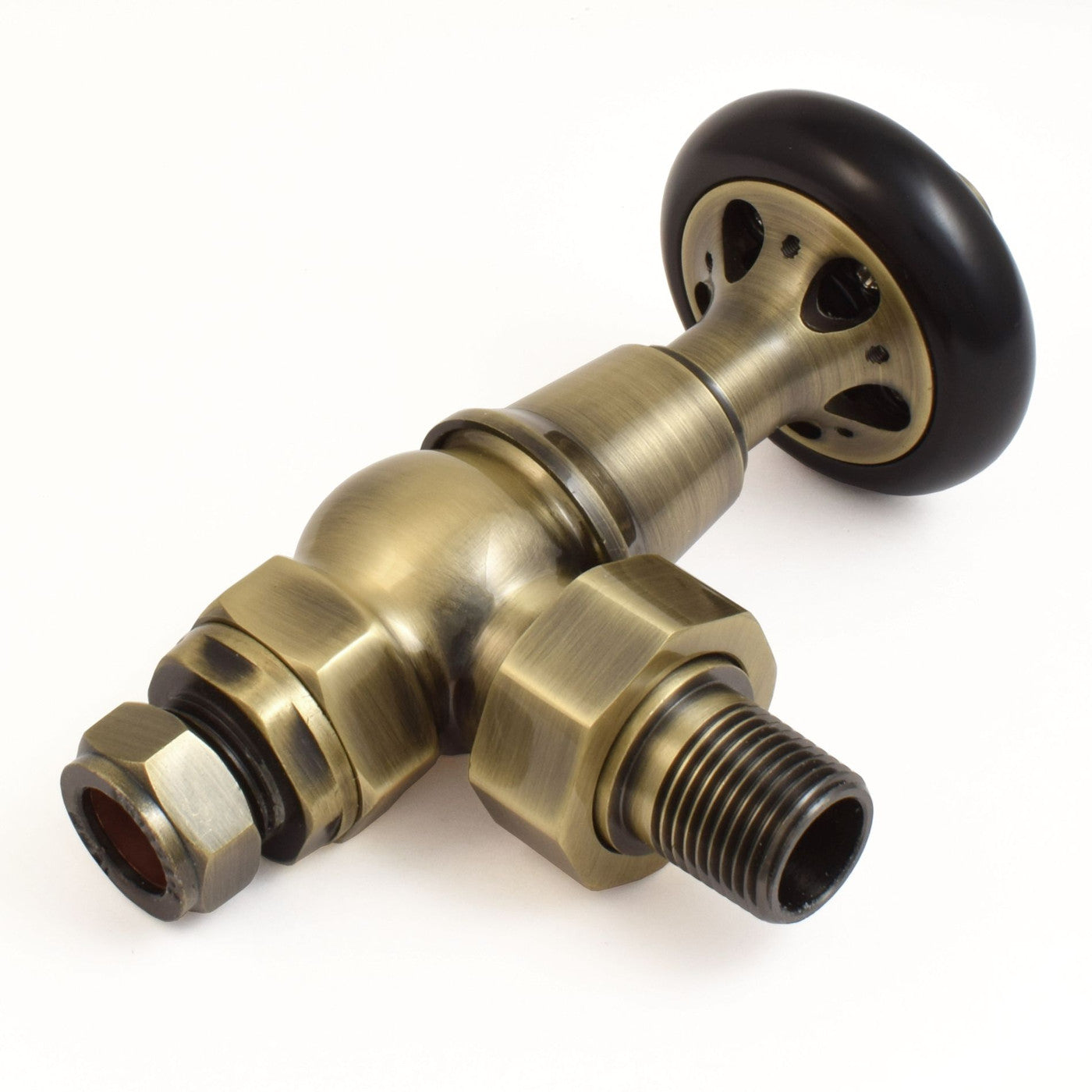 Admiral Thermostatic Radiator Valve Angled - Antique Brass