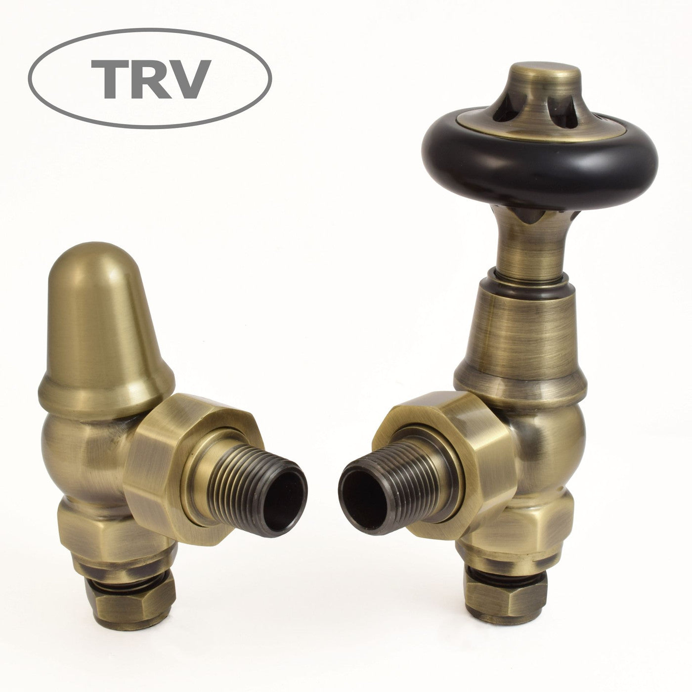 Admiral Thermostatic Radiator Valve Angled - Antique Brass