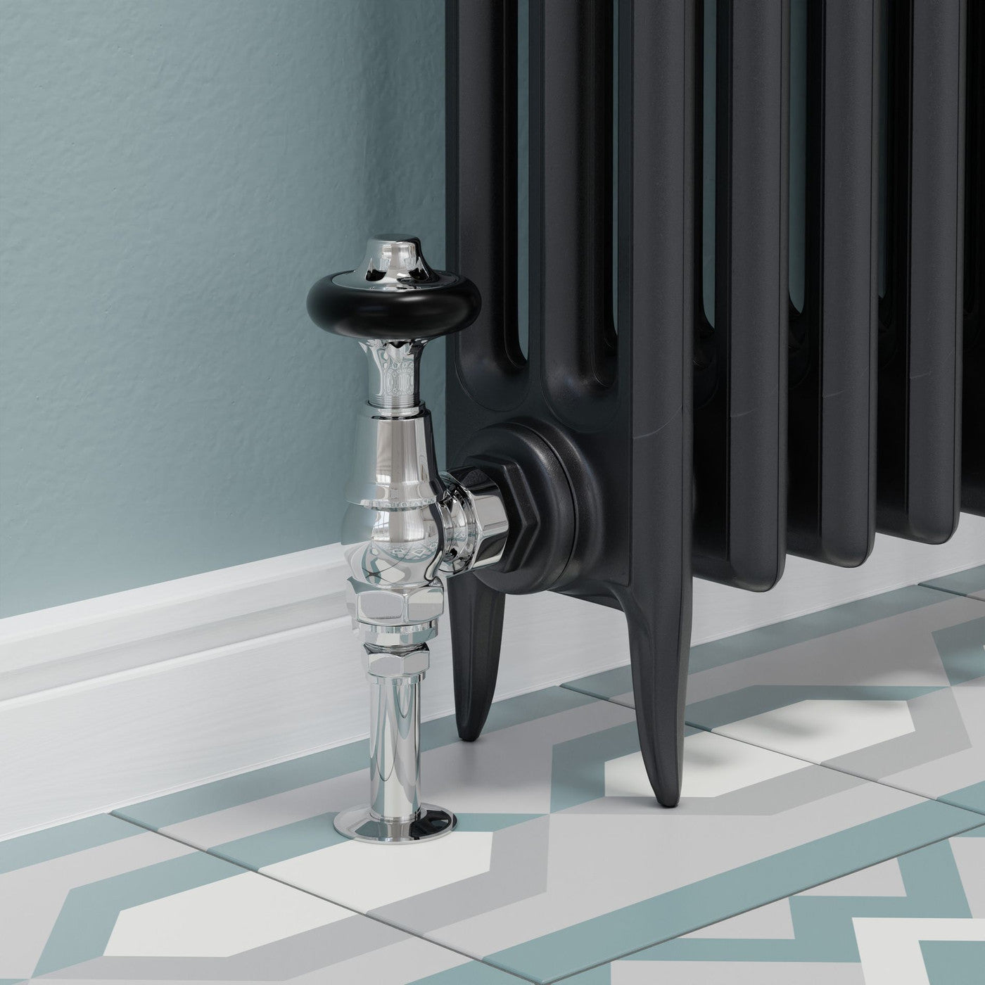 Admiral Thermostatic Radiator Valve Angled - Chrome