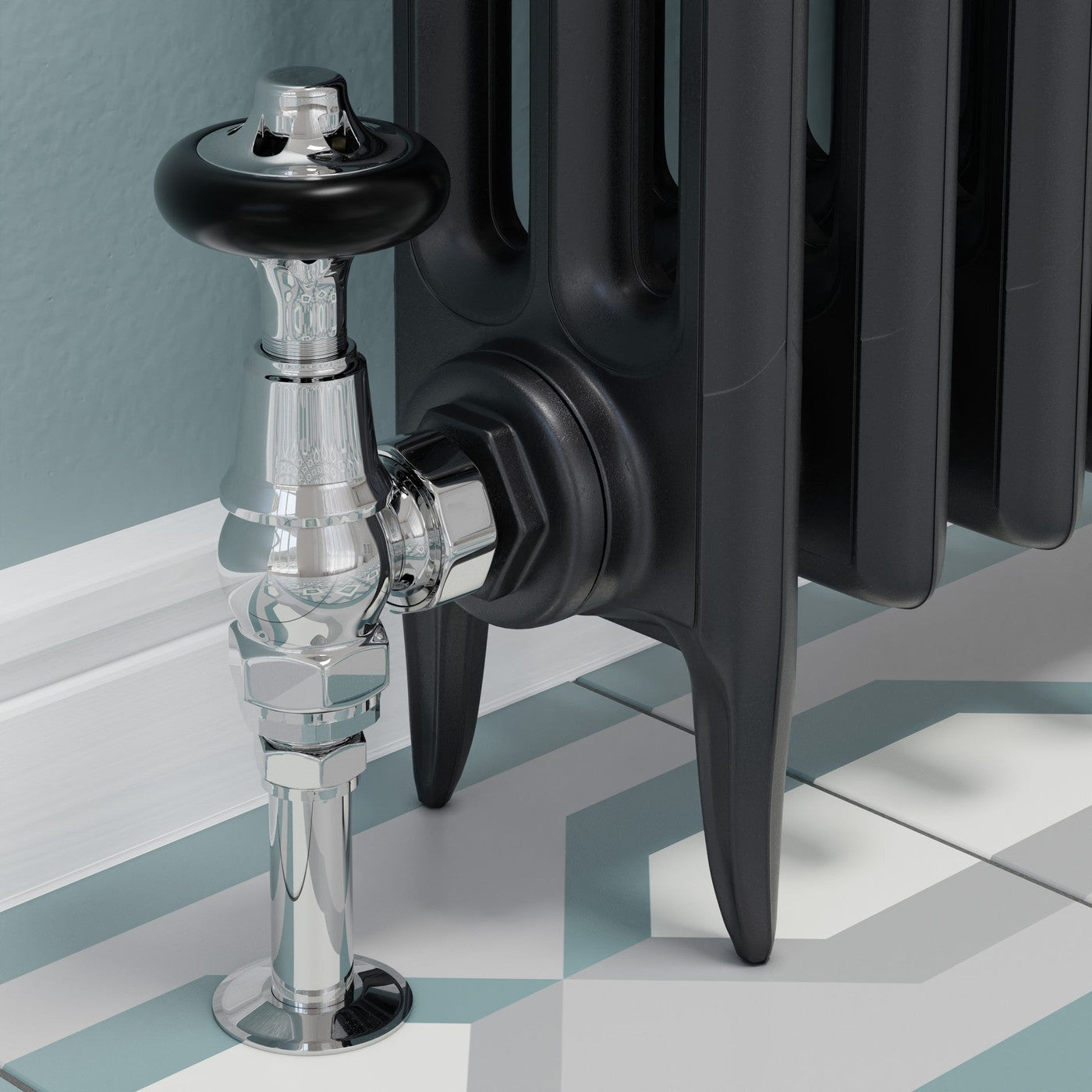 Admiral Thermostatic Radiator Valve Angled - Chrome