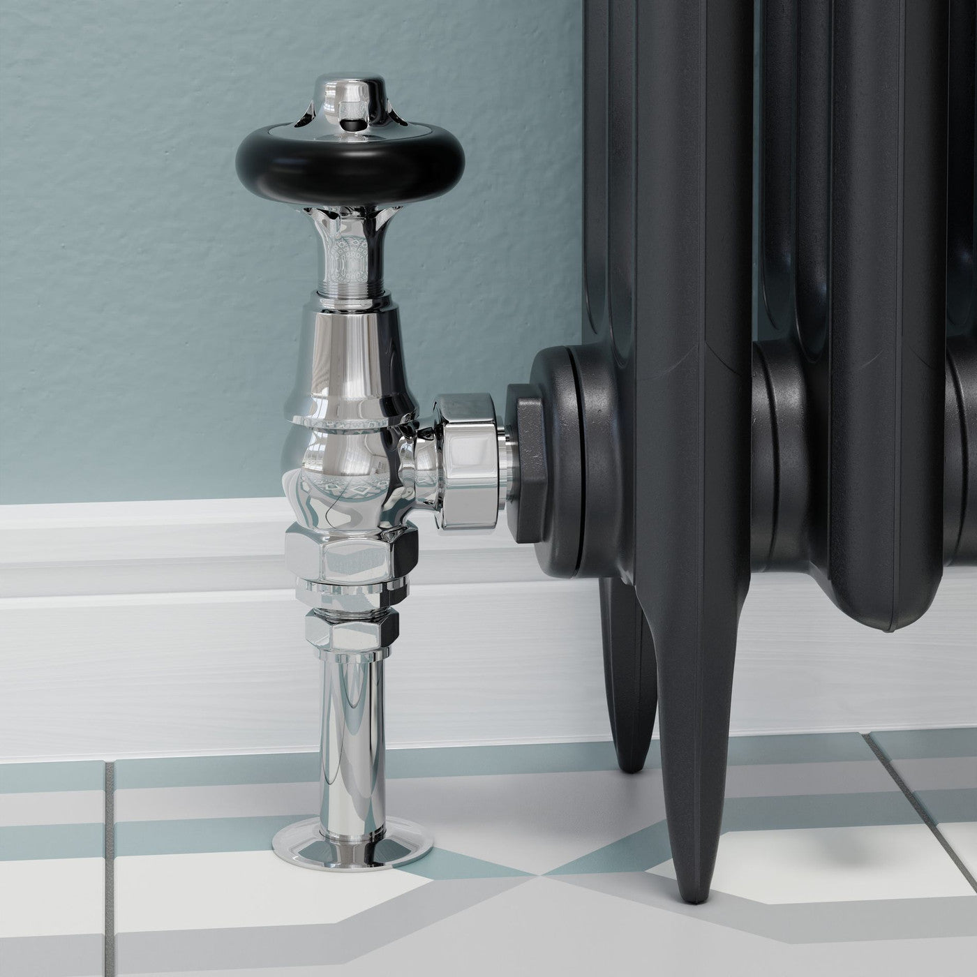 Admiral Thermostatic Radiator Valve Angled - Chrome