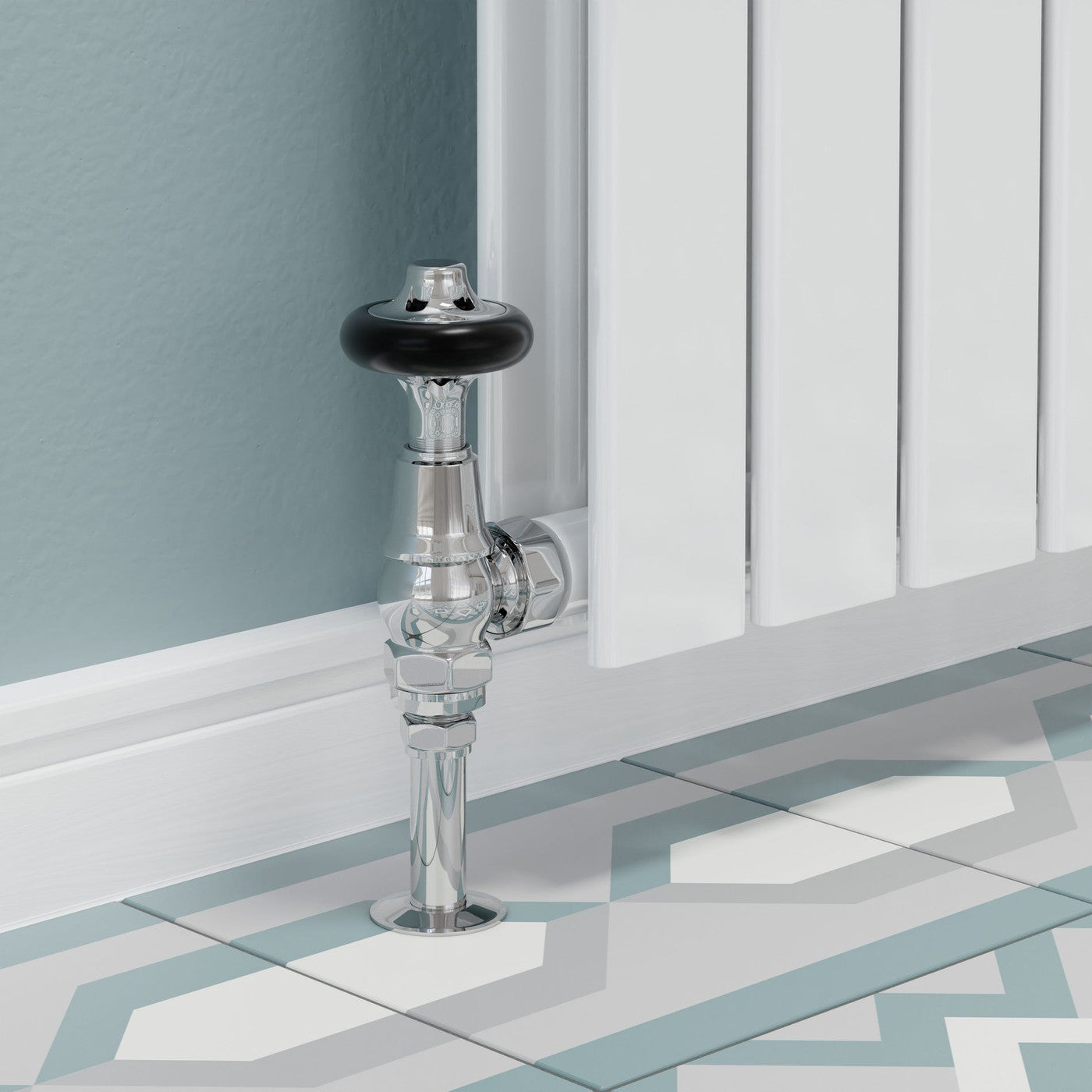 Admiral Thermostatic Radiator Valve Angled - Chrome