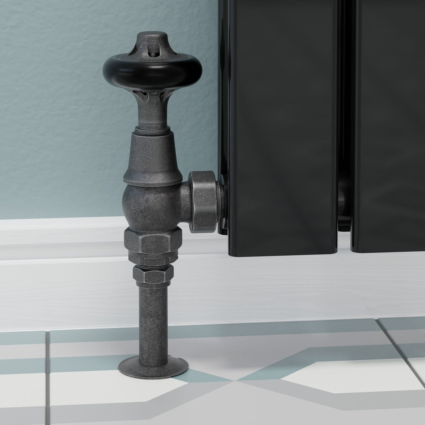 Admiral Thermostatic Radiator Valve Angled - Pewter