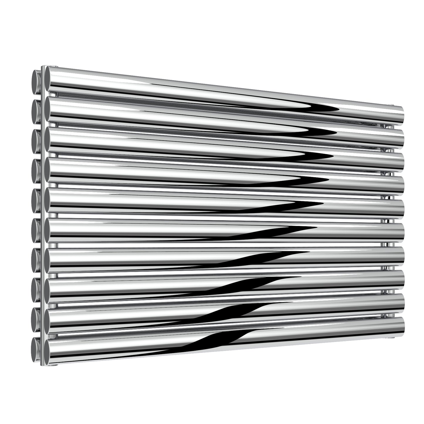 Artena Double Horizontal Radiator - 590mm Tall - Polished Stainless Steel - Various Sizes