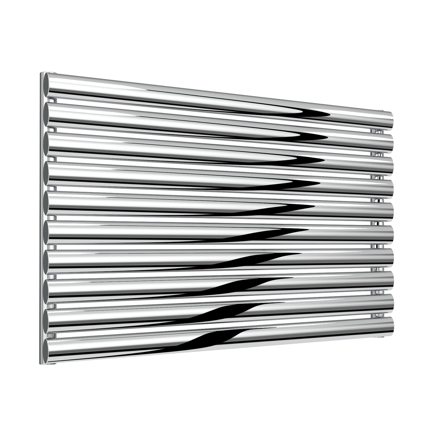 Artena Single Horizontal Radiator - 590mm Tall - Polished Stainless Steel - Various Sizes