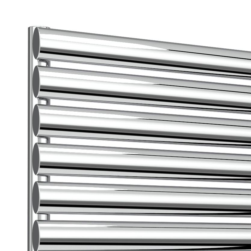 Artena Single Horizontal Radiator - 590mm Tall - Polished Stainless Steel - Various Sizes