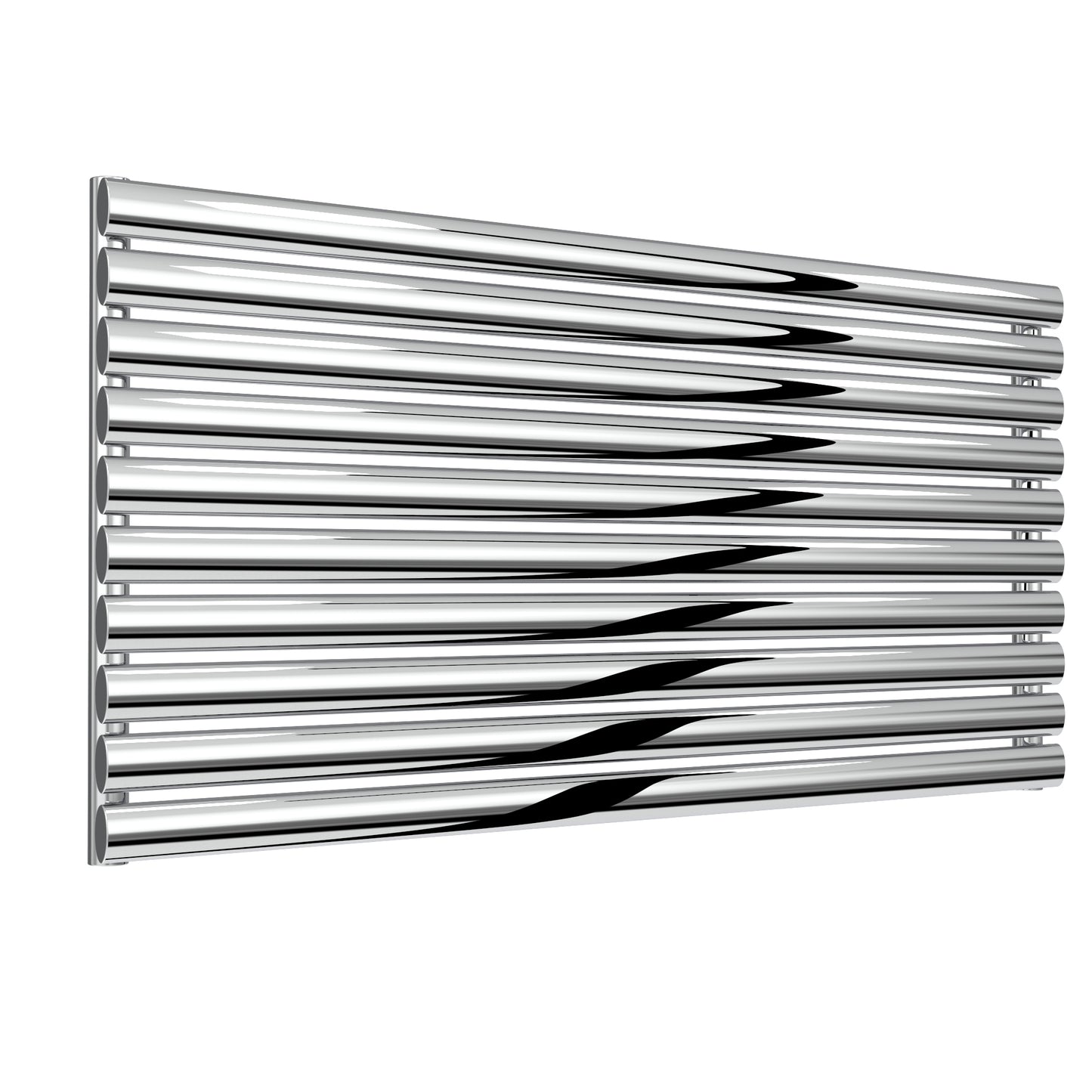 Artena Single Horizontal Radiator - 590mm Tall - Polished Stainless Steel - Various Sizes