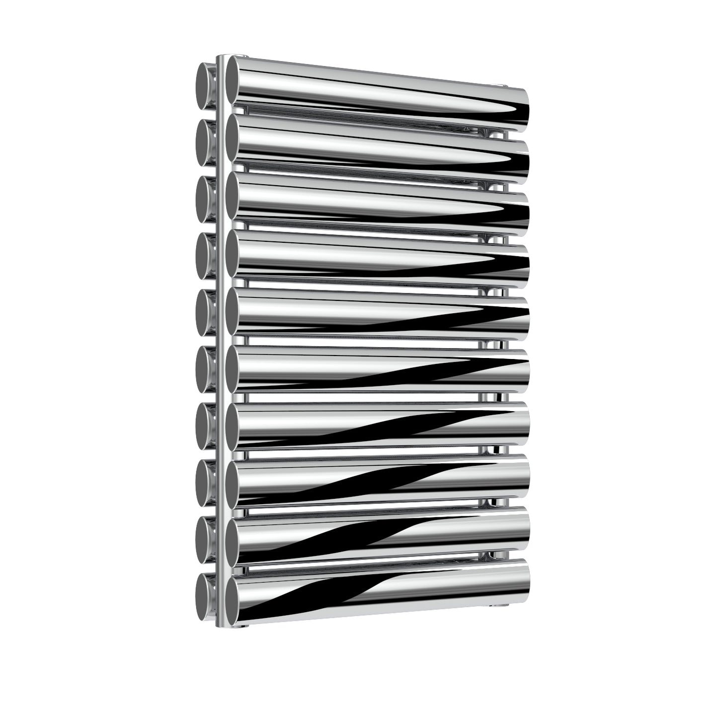 Artena Double Horizontal Radiator - 590mm Tall - Polished Stainless Steel - Various Sizes