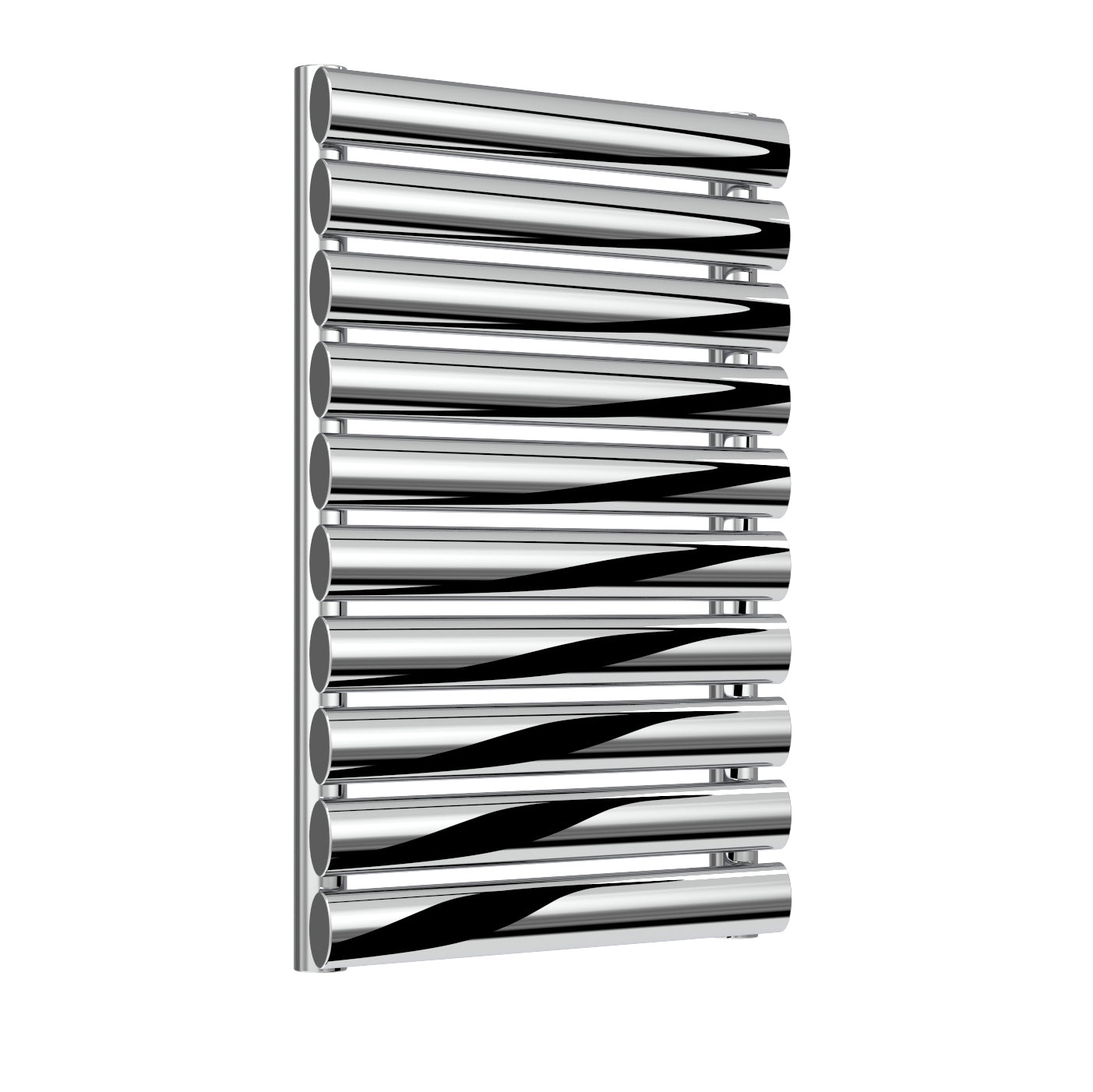 Artena Single Horizontal Radiator - 590mm Tall - Polished Stainless Steel - Various Sizes