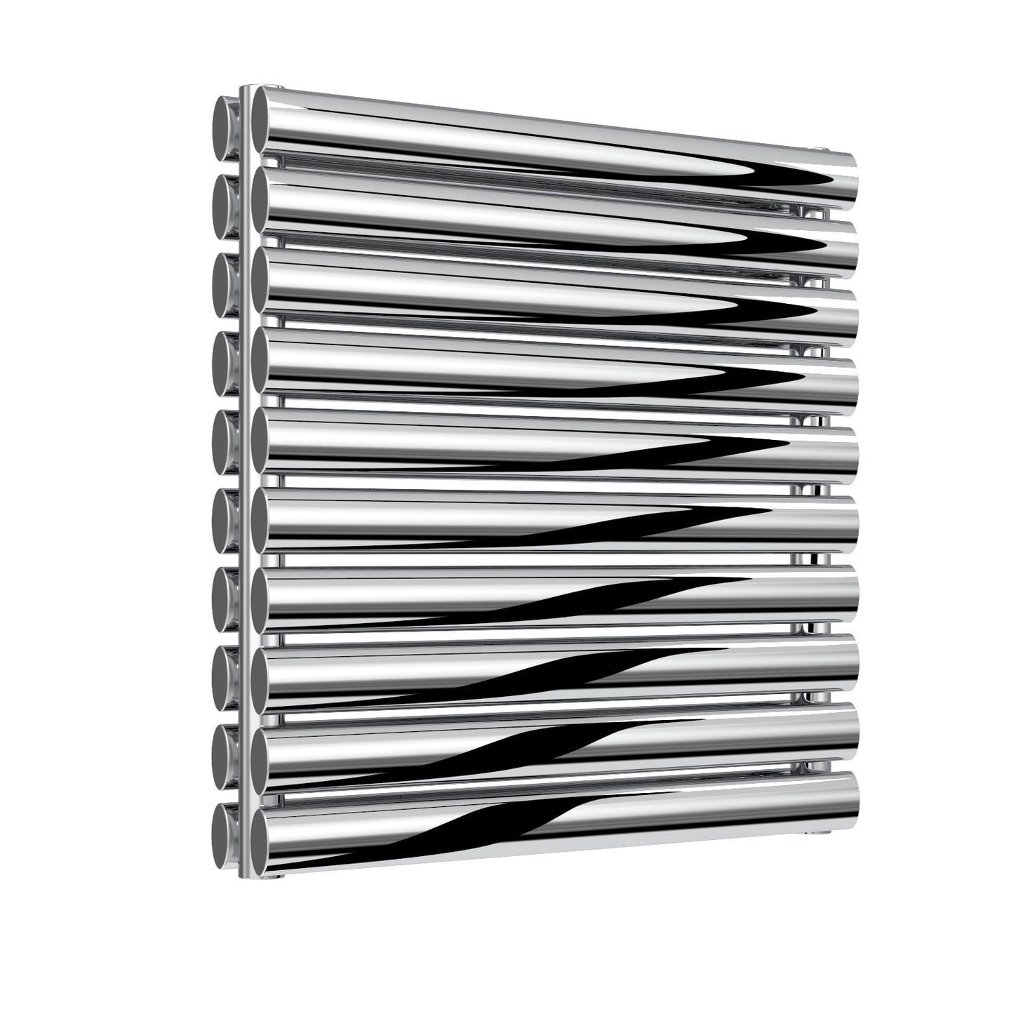 Artena Double Horizontal Radiator - 590mm Tall - Polished Stainless Steel - Various Sizes