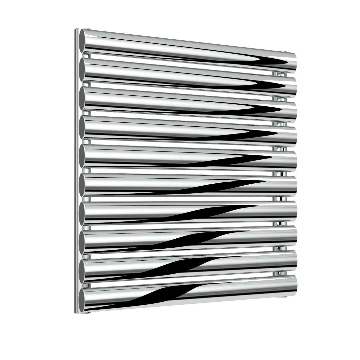 Artena Single Horizontal Radiator - 590mm Tall - Polished Stainless Steel - Various Sizes