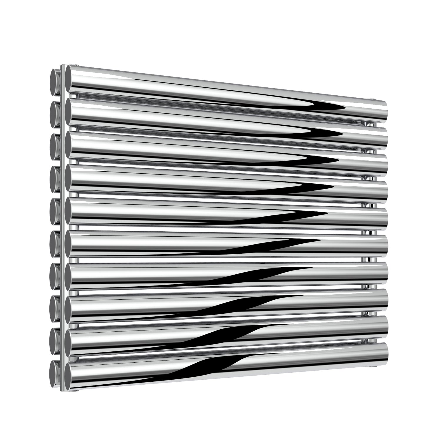 Artena Double Horizontal Radiator - 590mm Tall - Polished Stainless Steel - Various Sizes