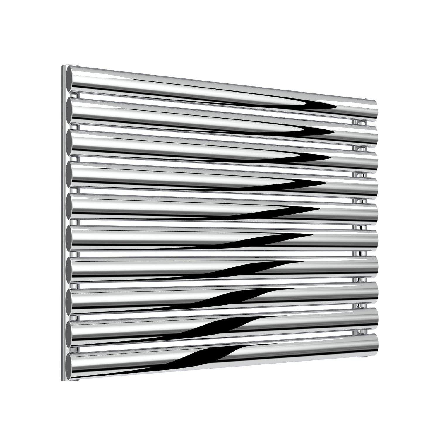 Artena Single Horizontal Radiator - 590mm Tall - Polished Stainless Steel - Various Sizes