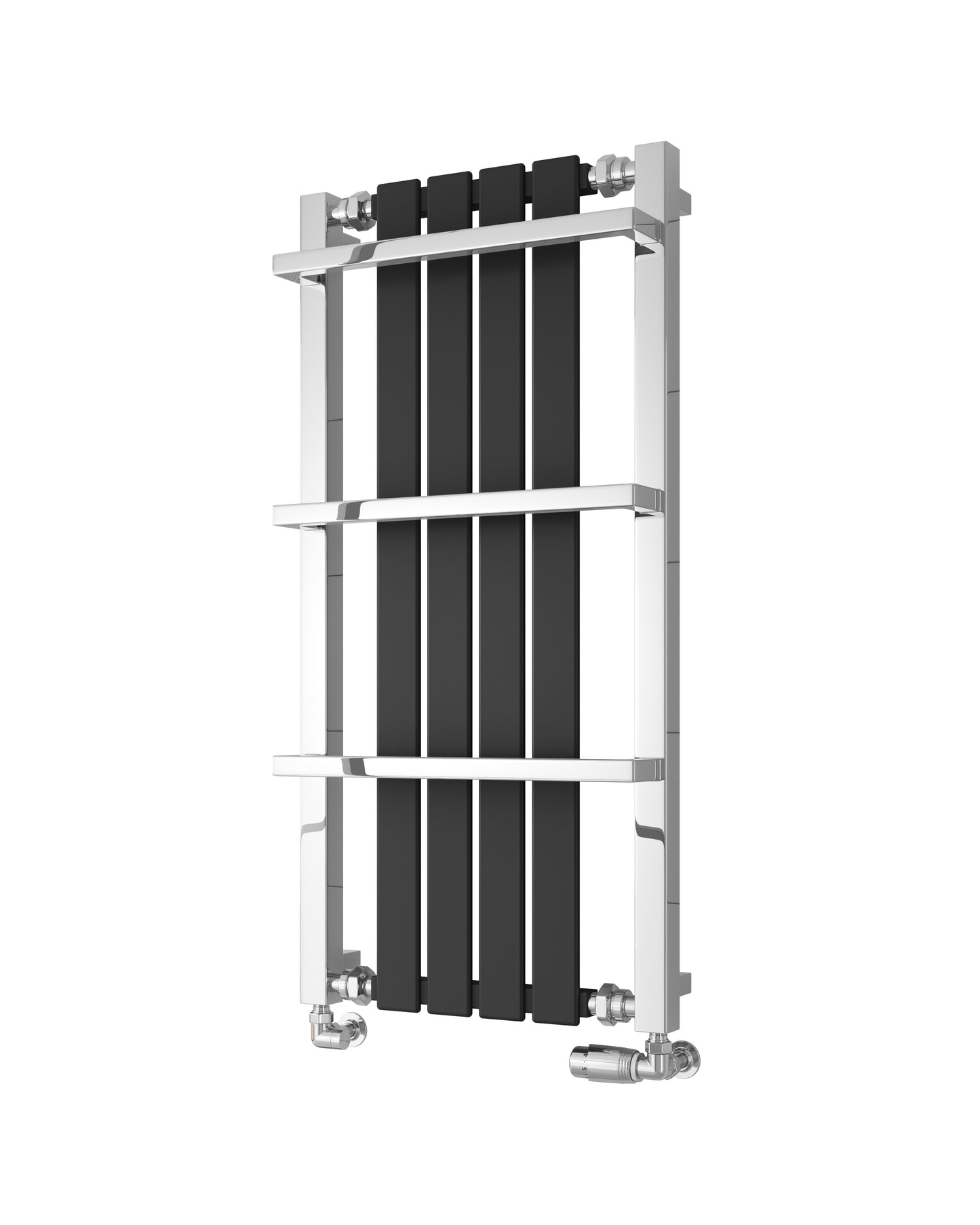 Ashen Dual Fuel Heated Towel Rail - Chrome & Black - Various Sizes