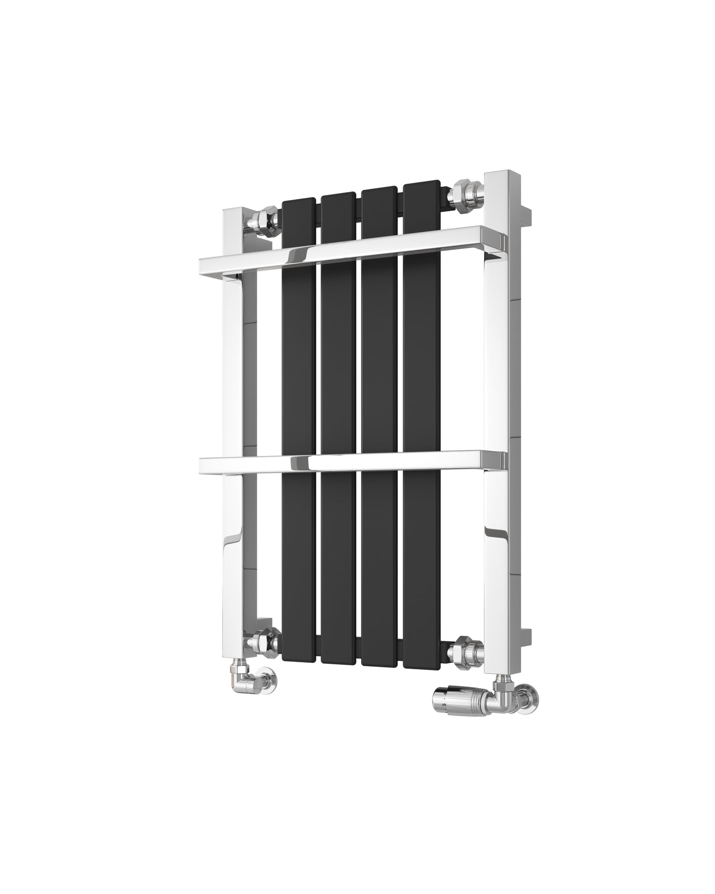 Ashen Dual Fuel Heated Towel Rail - Chrome & Black - Various Sizes