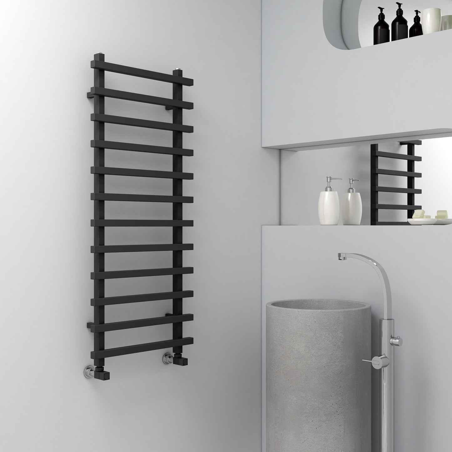 Baron L Aluminium Heated Towel Rail - Various Colours + Sizes