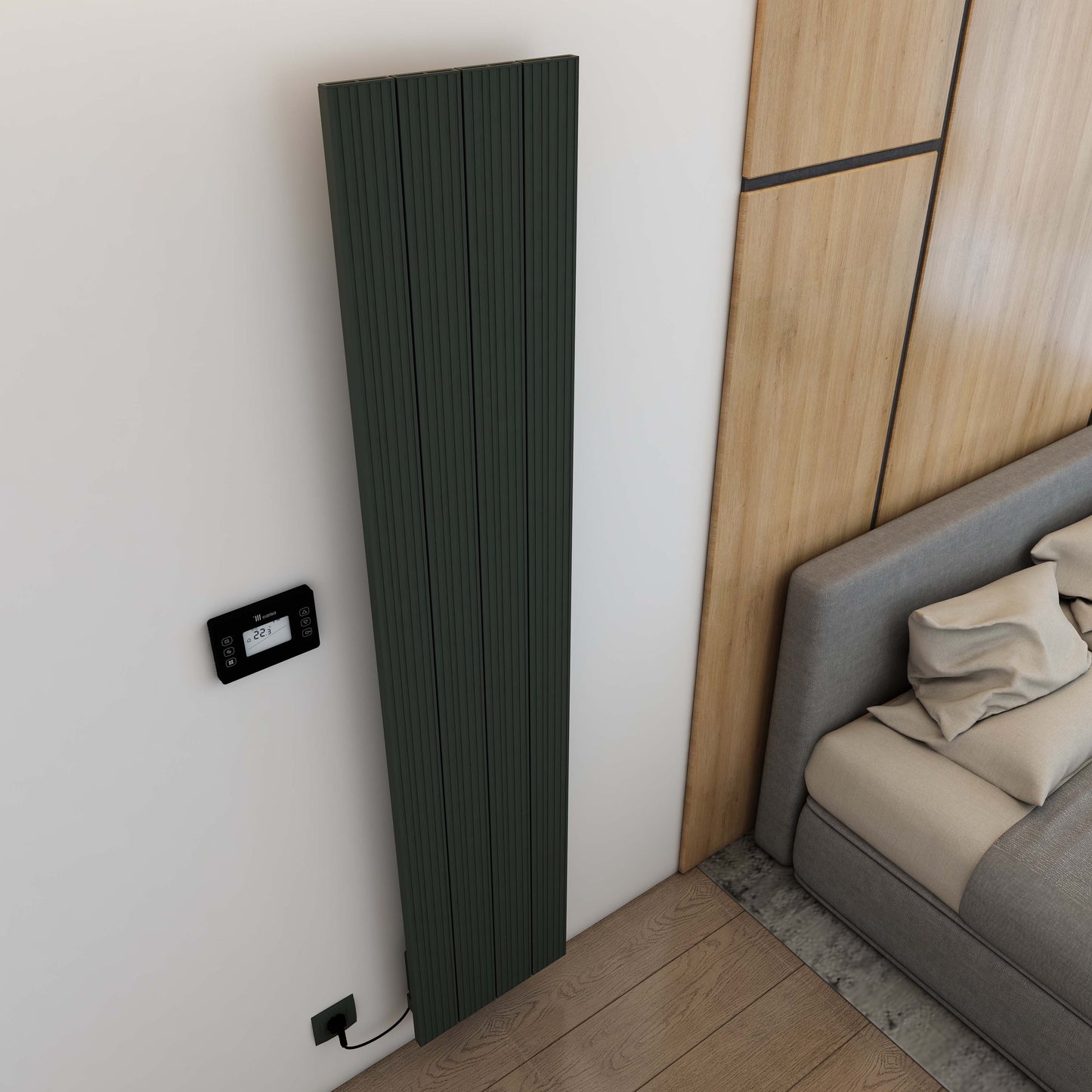 Boreas M Electric Vertical Aluminium Radiator - 1800mm Tall - Various Colours + Sizes