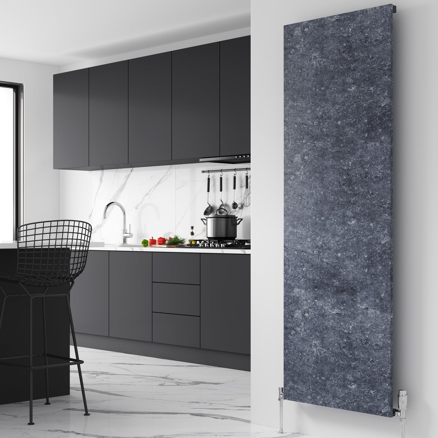 Brenta Vertical Aluminium Radiator - Stone - Various Sizes