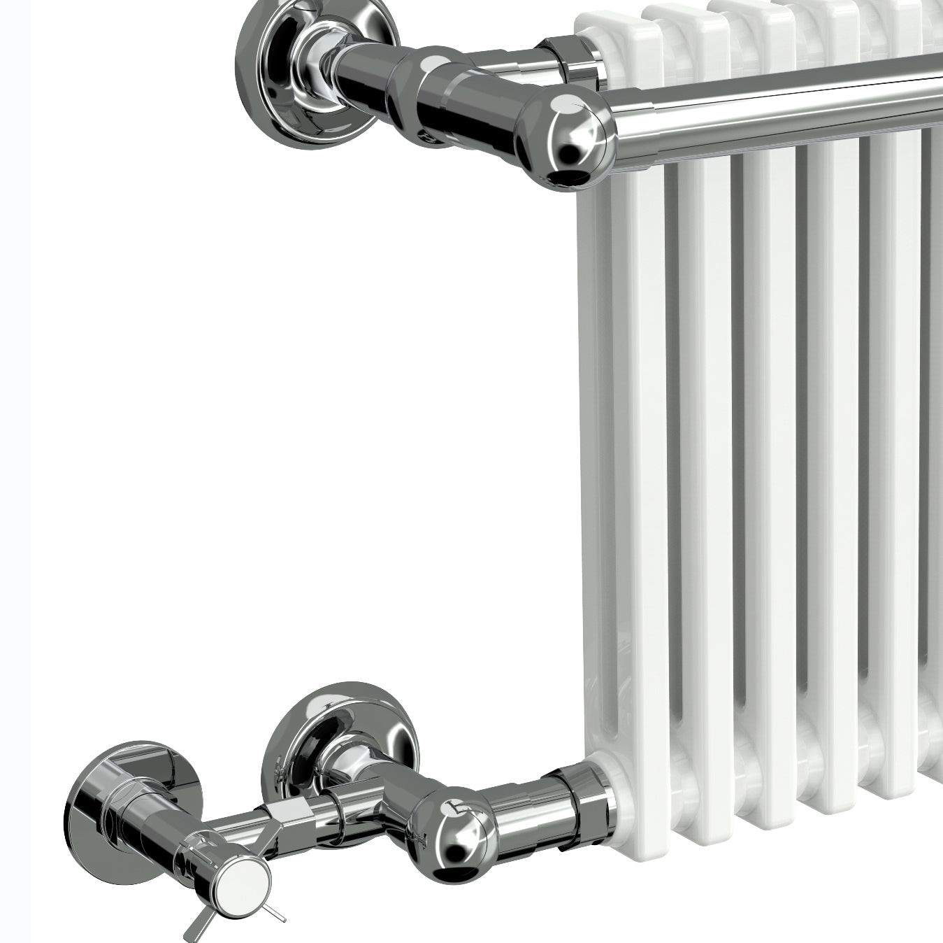 Camden Column Heated Towel Rail Radiator - White/Chrome - Various Sizes