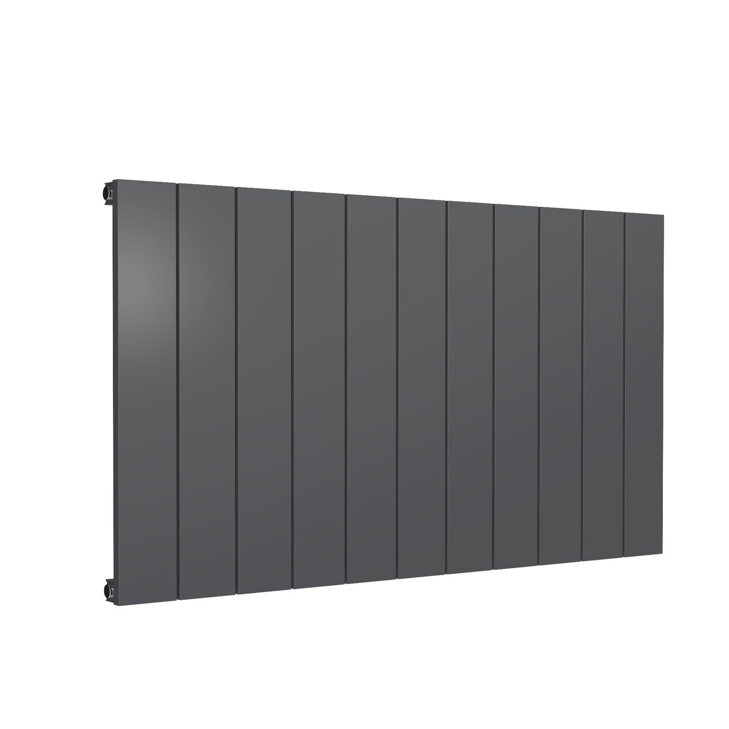 Kamari Horizontal Single Aluminium Radiator - 600mm Tall - Anthracite - Various Sizes