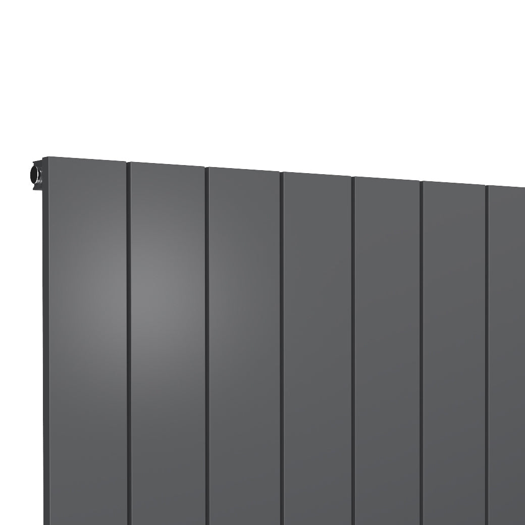 Kamari Horizontal Single Aluminium Radiator - 600mm Tall - Anthracite - Various Sizes