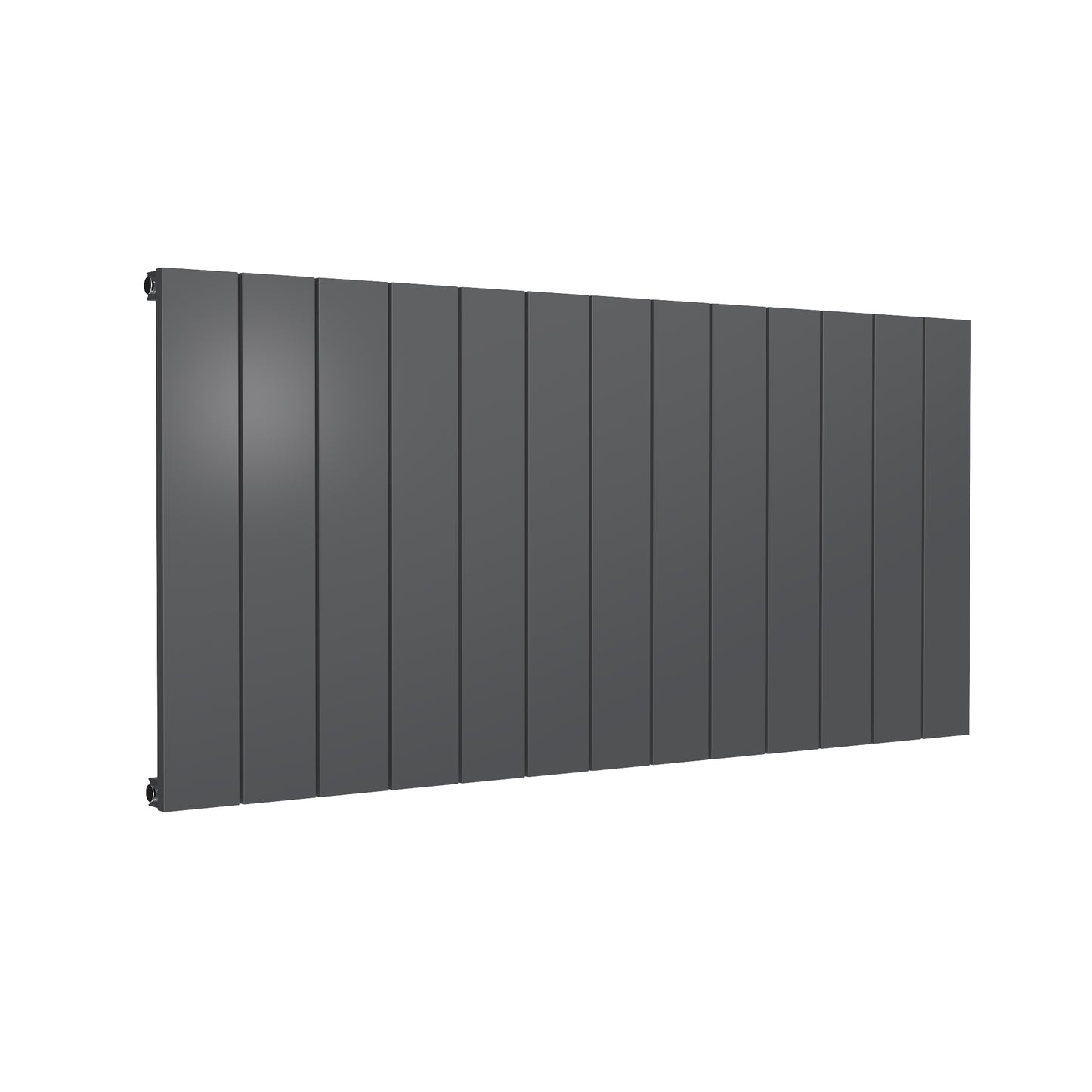 Kamari Horizontal Single Aluminium Radiator - 600mm Tall - Anthracite - Various Sizes