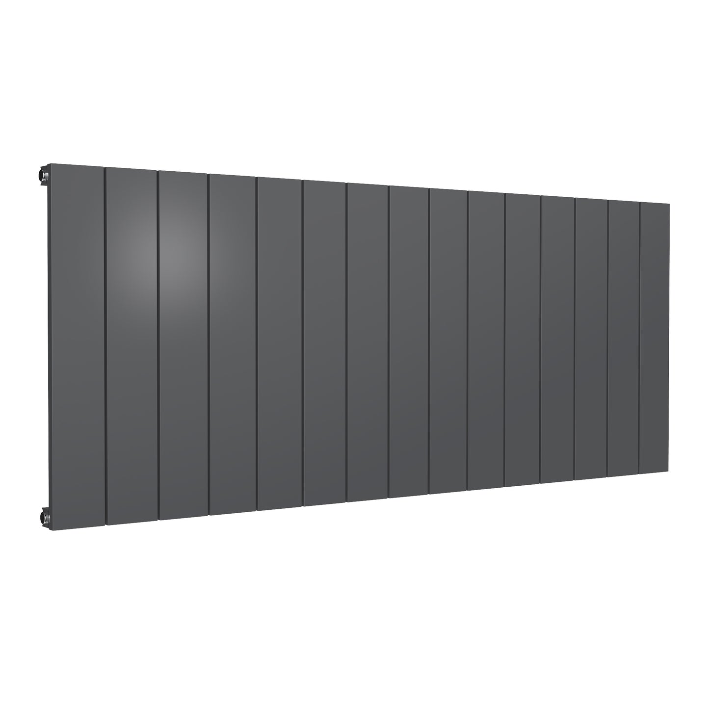 Kamari Horizontal Single Aluminium Radiator - 600mm Tall - Anthracite - Various Sizes