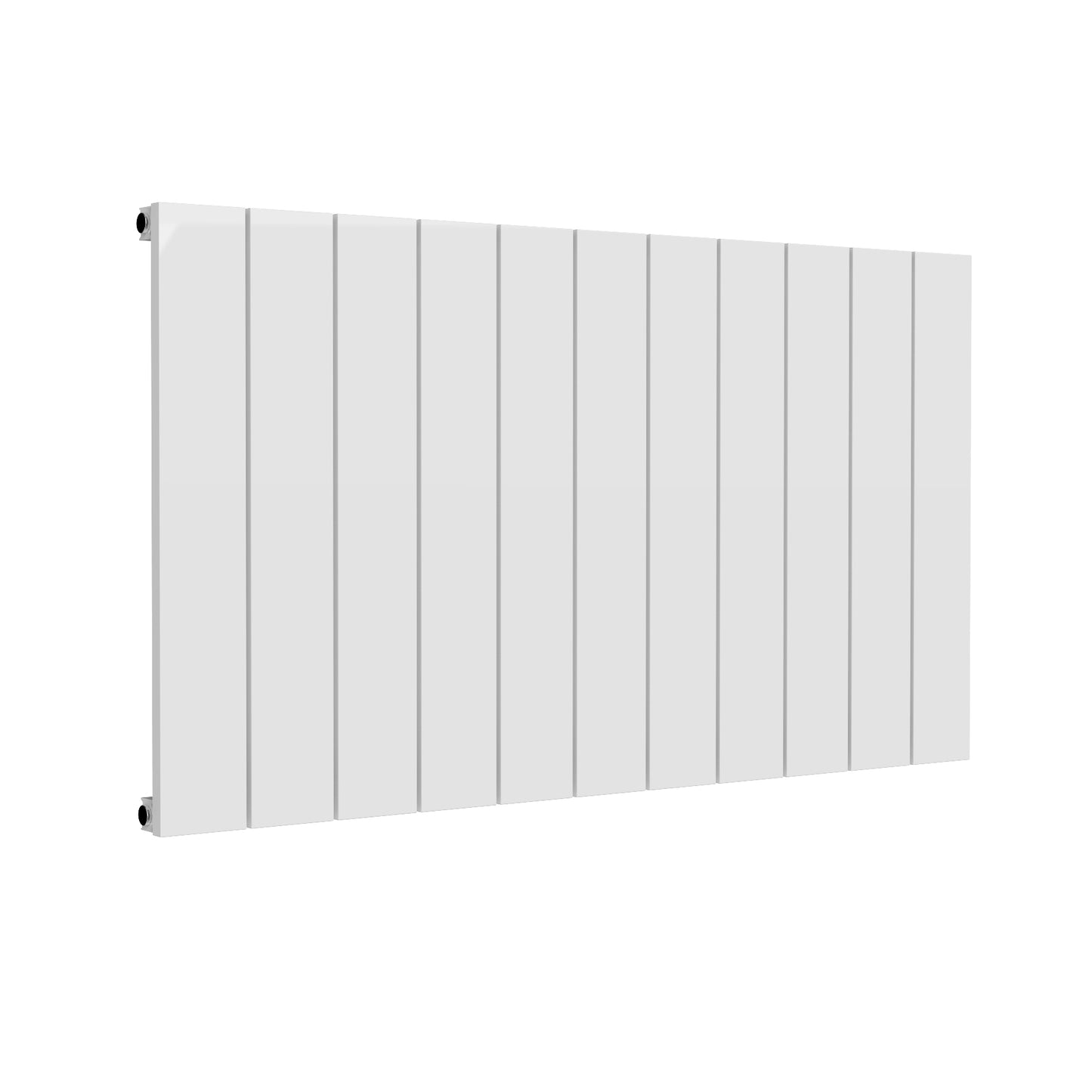 Kamari Horizontal Single Aluminium Radiator - 600mm Tall - White - Various Sizes