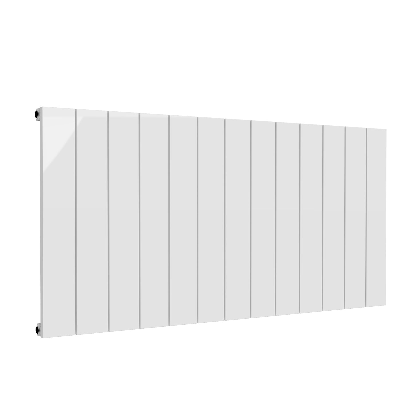 Kamari Horizontal Single Aluminium Radiator - 600mm Tall - White - Various Sizes