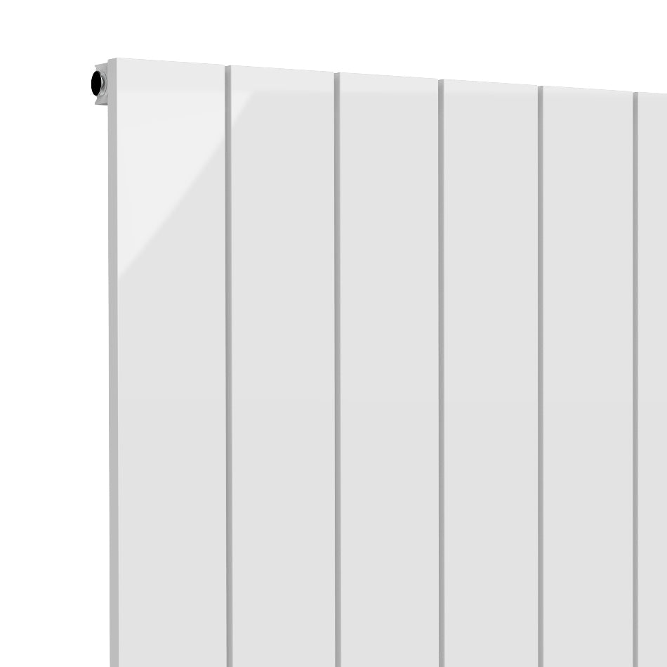 Kamari Horizontal Single Aluminium Radiator - 600mm Tall - White - Various Sizes