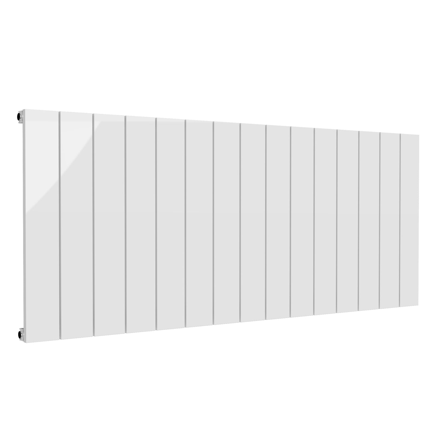 Kamari Horizontal Single Aluminium Radiator - 600mm Tall - White - Various Sizes