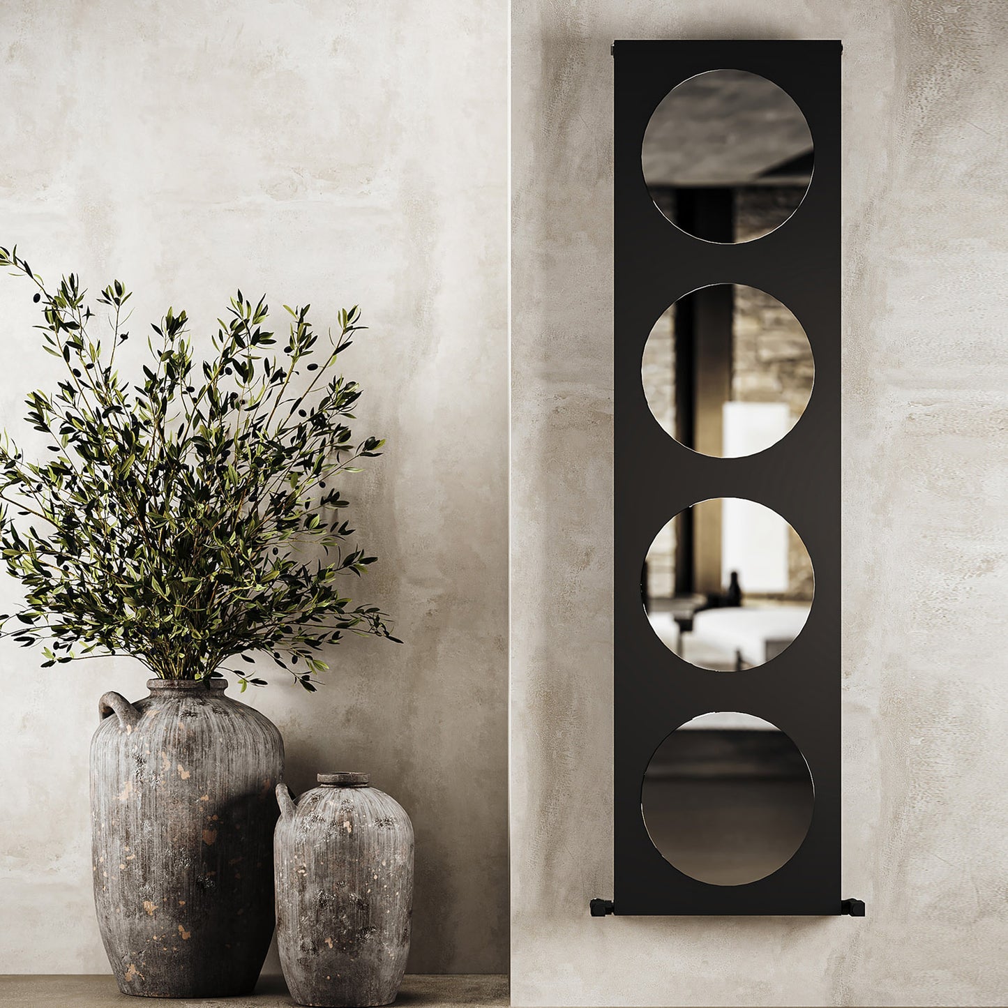 Circles Vertical Aluminium Radiator - 1800mm x 470mm - Various Colours