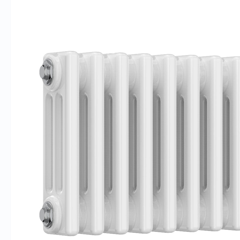 Colona Low Level Three Column Radiator - 300m Tall - White - Various Sizes