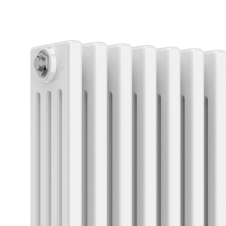 Colona Low Level Four Column Radiator - 300m Tall - White - Various Sizes