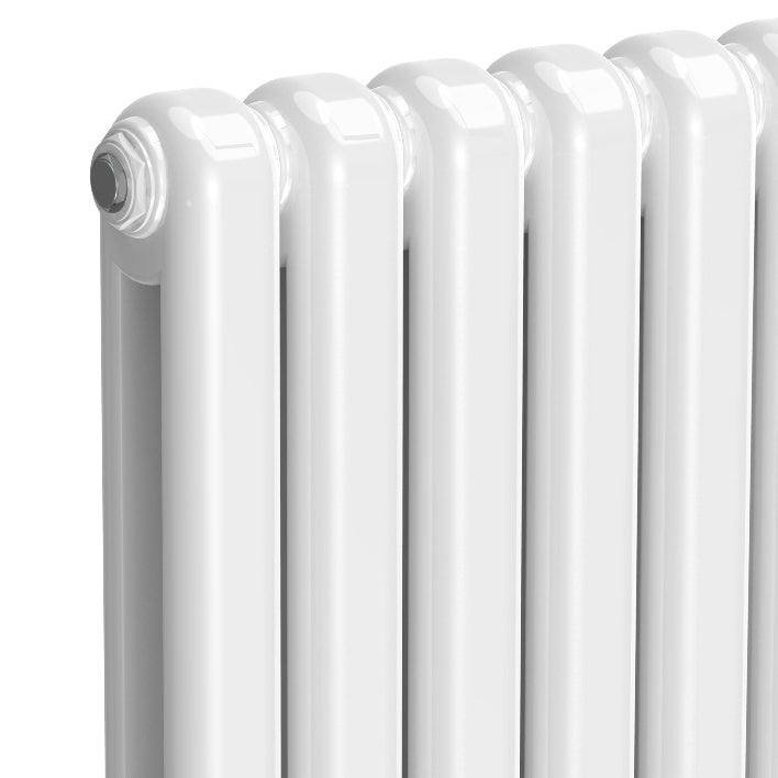 Coneva Horizontal Column Radiator - 550mm Tall - White - Various Sizes