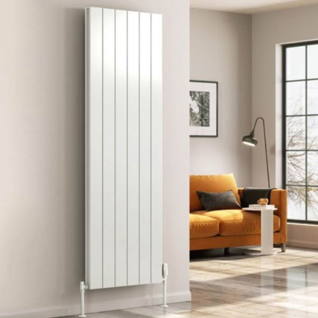 Kamari Vertical Double Aluminium Radiator - 1800mm Tall - White - Various Sizes