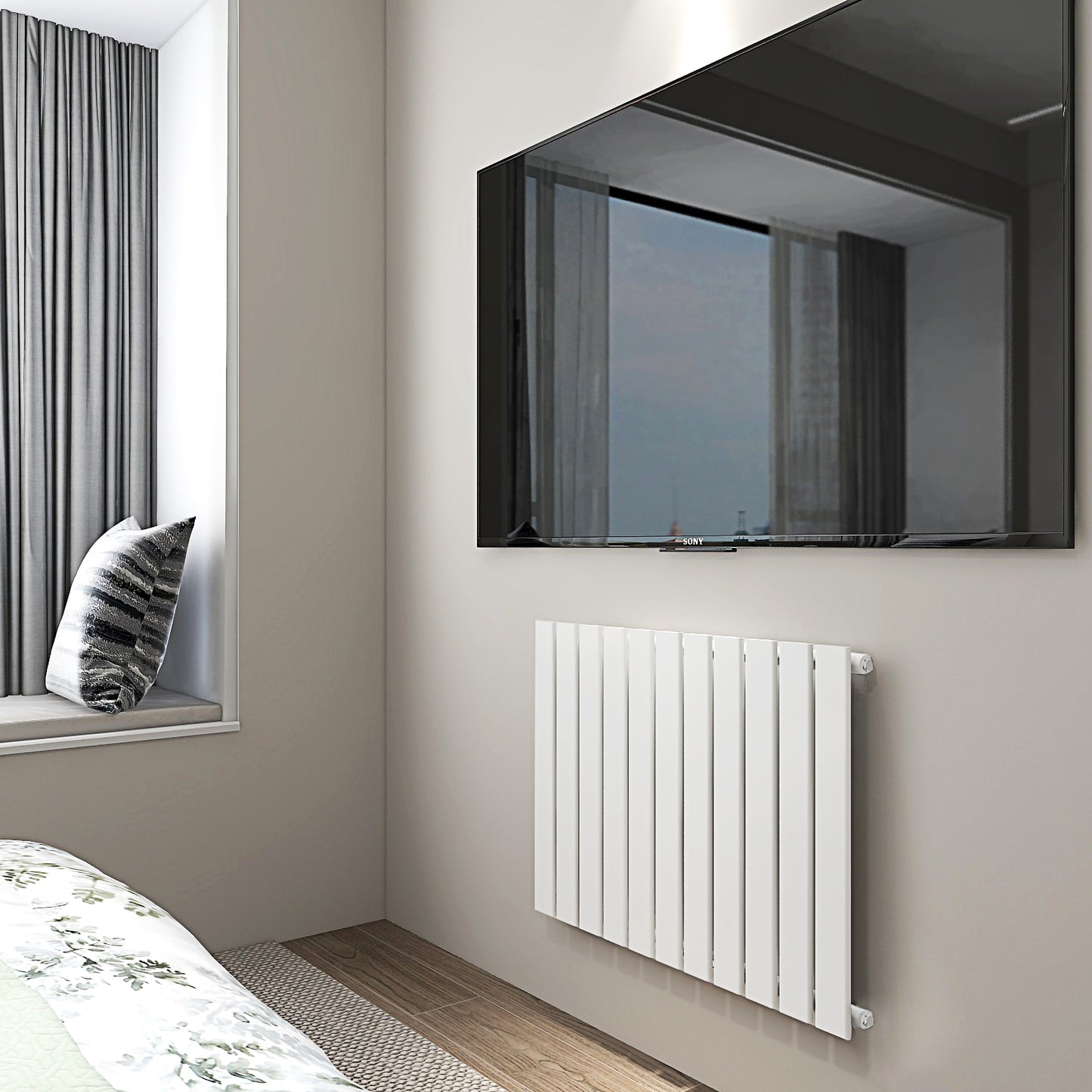 Consol Horizontal Single Radiator - Various Sizes - White