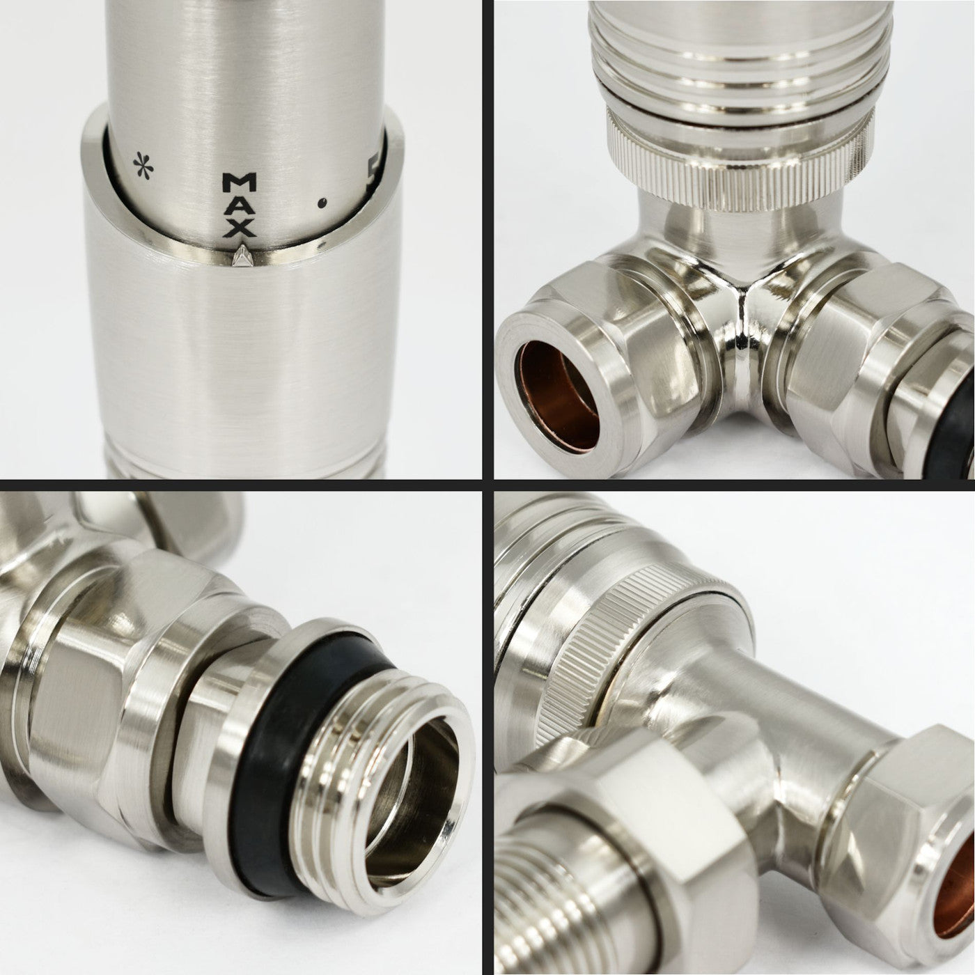 Classic Thermostatic Radiator Valve - Angled - Satin