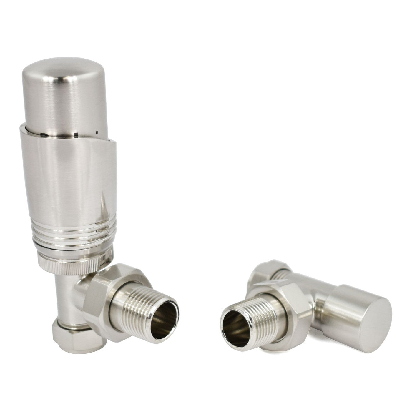 Classic Thermostatic Radiator Valve - Angled - Satin