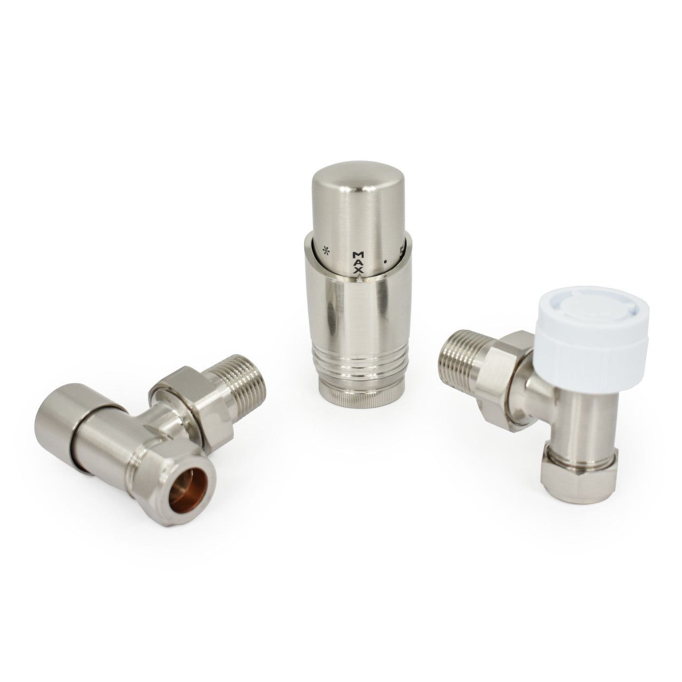 Classic Thermostatic Radiator Valve - Angled - Satin