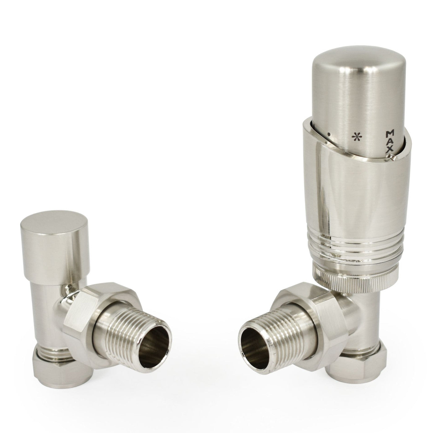 Classic Thermostatic Radiator Valve - Angled - Satin