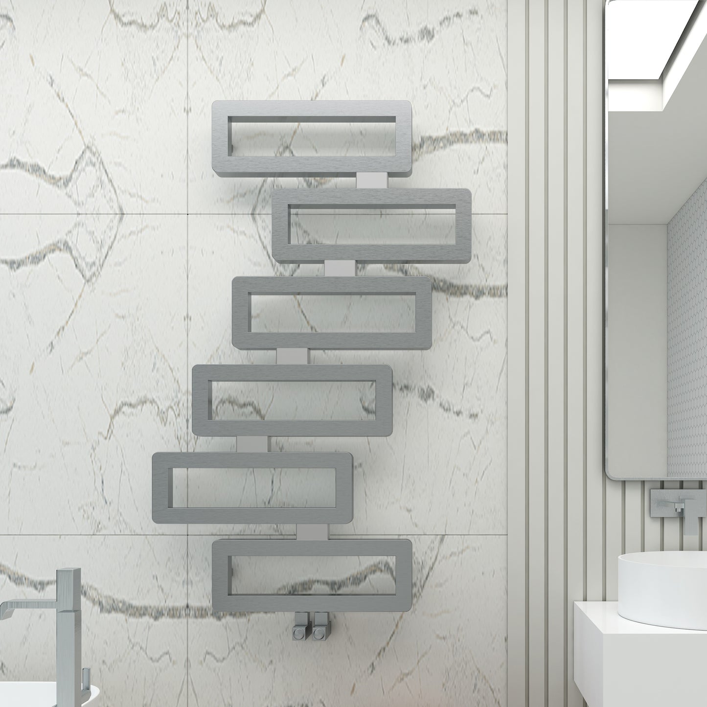 Domino Stainless Steel Heated Towel Rail - 1280mm x 800mm - Various Colours