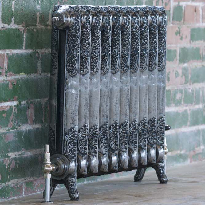 Rococo 1 Column Cast Iron Radiator - 660 Tall - Various Colours + Sizes