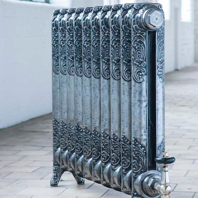 Rococo 1 Column Cast Iron Radiator - 660 Tall - Various Colours + Sizes