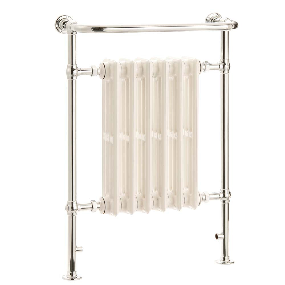 Neo-Classic Cast Iron Column Towel Rail - 963 x 673 - Chrome Frame - Various Colours