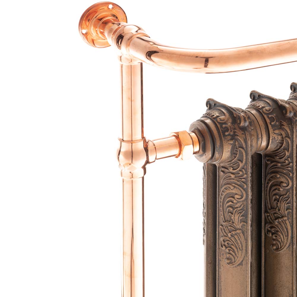 Rococo Cast Iron Decorative Towel Rail - 963 x 673 - Copper Frame - Various Colours