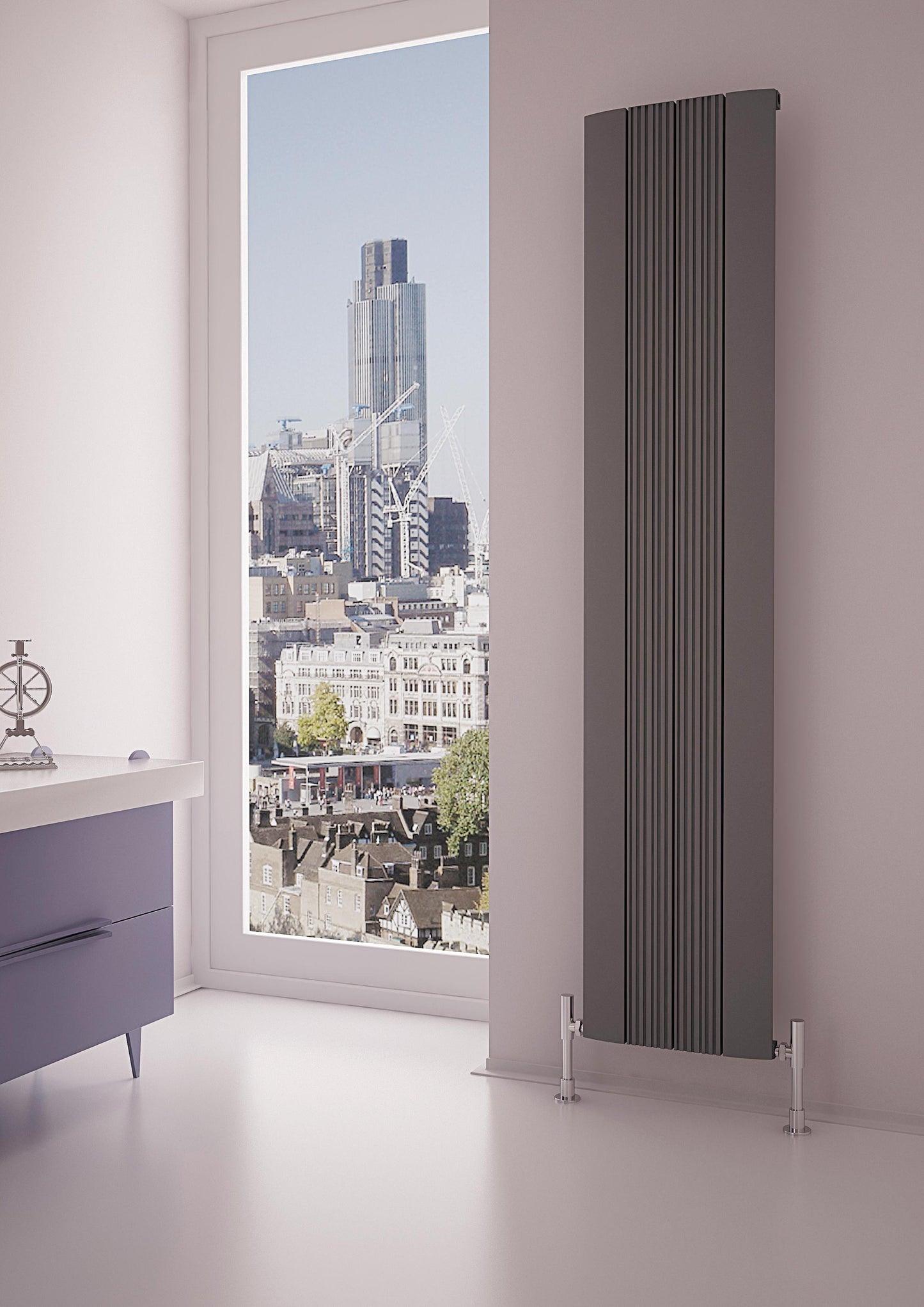 Dune Vertical Aluminium Radiator - 1800mm Tall - Various Colours + Sizes